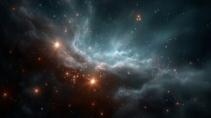 Fototapeta premium Cosmic abstract with vibrant nebulas