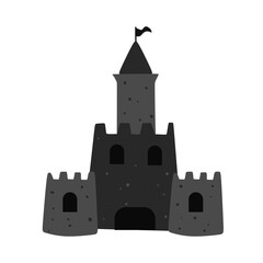 castle on the white background silhouette 