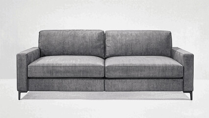 Silent Invite Living room sofa grey isolated watercolor vector illustration svg