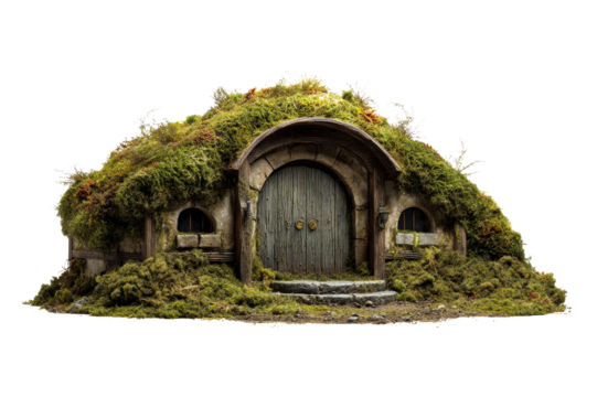 Hobbit house entrance fantasy landscape 3d model