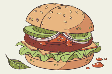 burger and fries