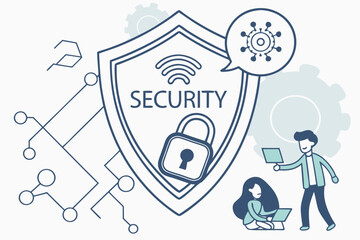 vector illustration of a set of security icons