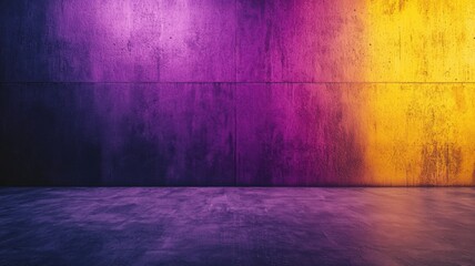 Abstract Concrete Room Background with Purple and Yellow Light concrete room background light purple yellow abstract wall floor empty texture surface grunge industrial urban lighting colorful pink
