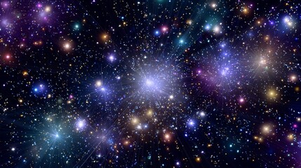 Fototapeta premium Cosmic abstract phenomena with starbursts and nebulae