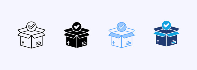 Open Box Icon Set Multiple Style Collection