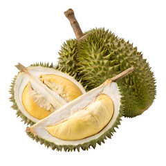 Naklejka premium Whole Durian Fruit Isolated on Transparent Background