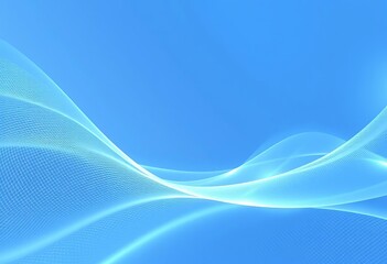 Naklejka premium Glowing light blue and white abstract mesh background with smooth, flowing lines creating a soft, ethereal effect, luminescent, iridescent