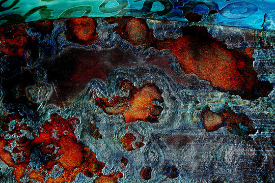 Metallic background with rust