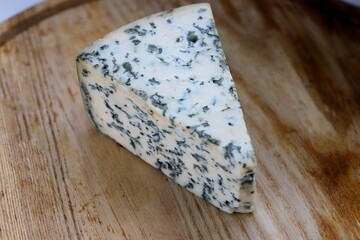 Dorblu Cheese on Wooden Board as the Perfect Component for Gourmet Compositions and Stylish Cheese-Focused Content