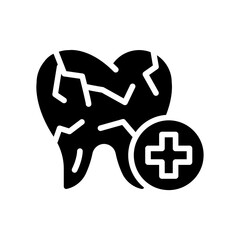 Cracks tooth icon