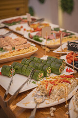 Various appetizers for weddings