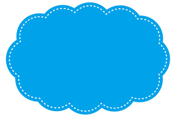 ブルーの雲型フレームイラスト
