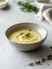 Creamy Mashed Potatoes in Rustic Grey Bowl