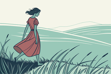girl in the field