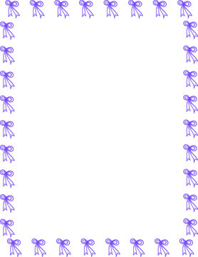 Bow Ribbon Doodle Borders &ndash; Hand-Drawn Vectors