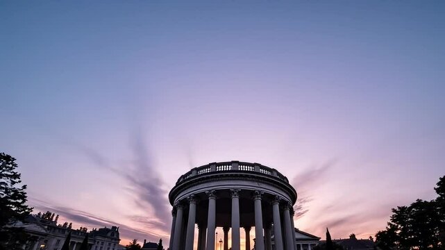 Time lapse of the clouds drifting behind the rotunda throughout the day