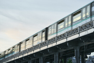 Rushing Through Paris: Metro on the Iconic Bir-Hakeim Bridge
