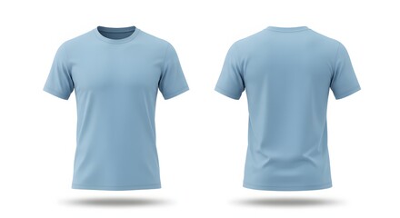 Fototapeta premium Blank light blue t shirt mockup front and back view