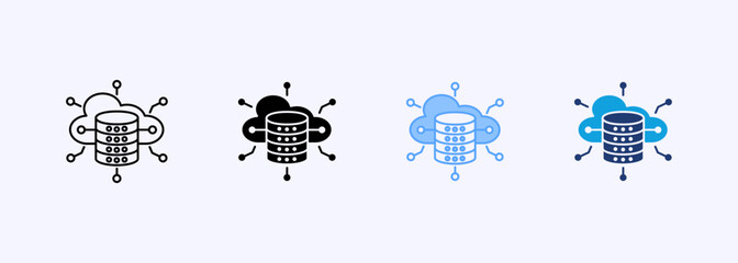 Big Data Icon Set Multiple Style Collection