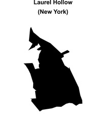Laurel Hollow (New York) blank outline map
