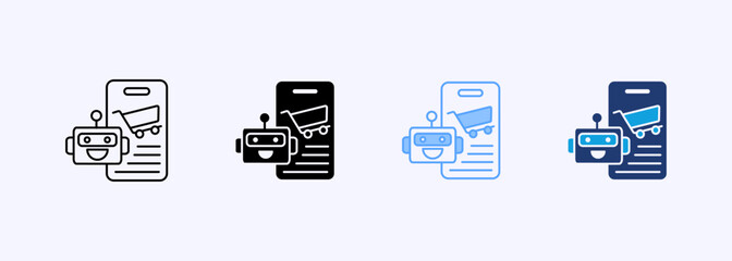 Ai E Commerce Icon Set Multiple Style Collection