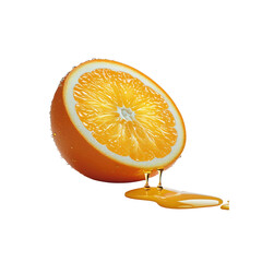 Juicy Orange Half with Dripping Juice