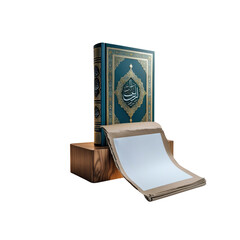 Quran Kareem with Blank Page for Islamic Message or Design
