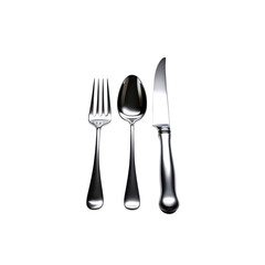 Elegant Silverware Place Setting Fork, Spoon, and Knife