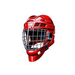 Red Hockey Goalie Mask - Professional Ice Hockey Protective Gear