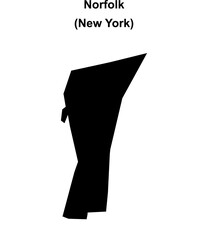 Norfolk (New York) blank outline map
