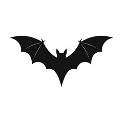 Fototapeta premium a black bat with outstretched wings set against a white background, appearing as if flying above the watermark of 