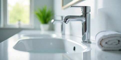 Gleaming Chrome Bathroom Fixtures Pristine Cleanliness and Elegant Well-being