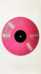 pink vinyl in a white background