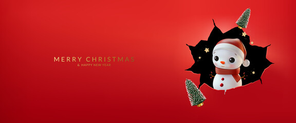 Christmas and New Year greeting card with gold number 2026