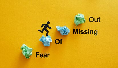 Fear of missing out FOMO is shown using the text as behavioral concept