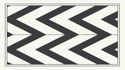 Abstract Geometric Chevron Pattern:  Modern Minimalist Black and White Zigzag Design, Framed Background Texture for Contemporary Branding and Web Design Projects.