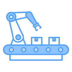 Ai In Manufacturing Blue Icon