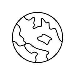 Earth Globe Planet Line Icon