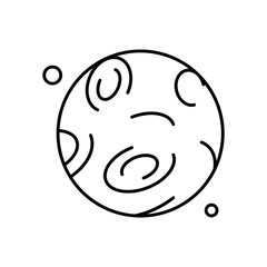 Neptune Planet with Satellite Line Icon