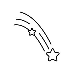 Shooting Star Meteor Shower Line Icon