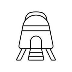 Space Lander Planetary Exploration Line Icon © Rooway
