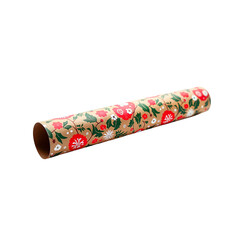 Decorative floral wrapping paper tube in vibrant colors  