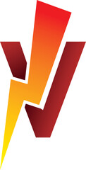 Power Energy Lightning V Logo