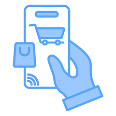 Mobile Shopping Blue Icon