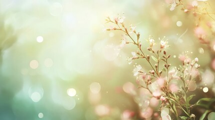 Obraz premium Gentle bloom backdrop with ethereal light and pastel tones for serene atmosphere