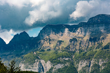 Switzerland, Swiss Alps, Canton St. Gallen, Churfirsten group, Frümsel and Hinterrugg mountains,...