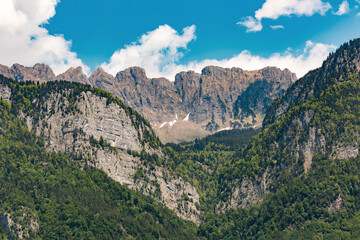 Switzerland, Swiss Alps, Canton St. Gallen, Churfirsten group, Frümsel and Hinterrugg mountains,...