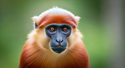 Obraz premium Red Bald Headed Uakari Monkey Portrait Rare Endemic Primate Wildlife