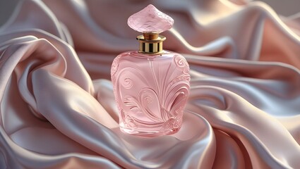 Perfume bottle made of pink quartz