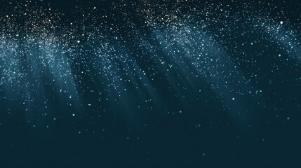 Obraz premium Underwater Light: Glimmering particles drift through a mystical underwater realm, where beams of light pierce the dark, creating a scene of captivating beauty.